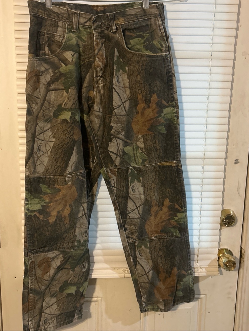 Wrangler Camo Jeans in Green and Brown Woodland Print 30x30
